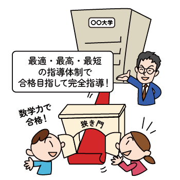 数学の成績を上げるため相談する塾長と講師。